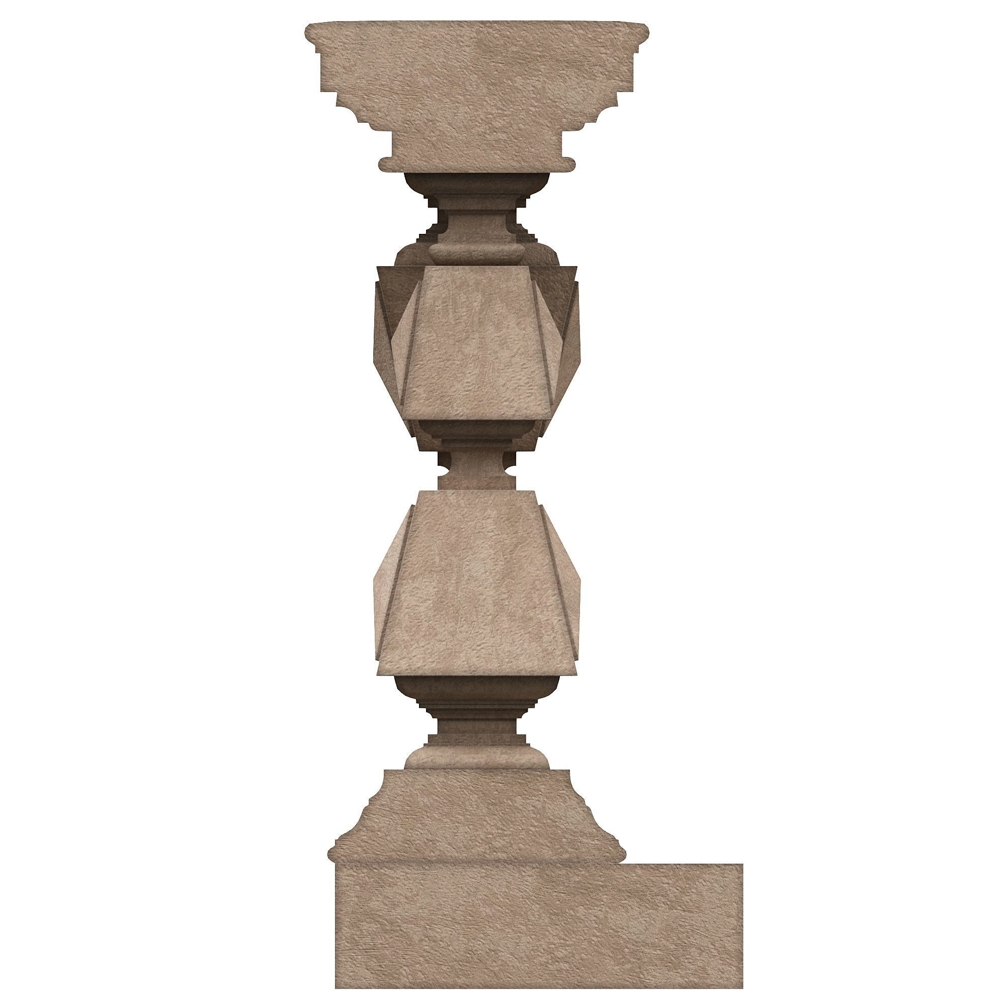 Stone balustrade 10 3D model_4