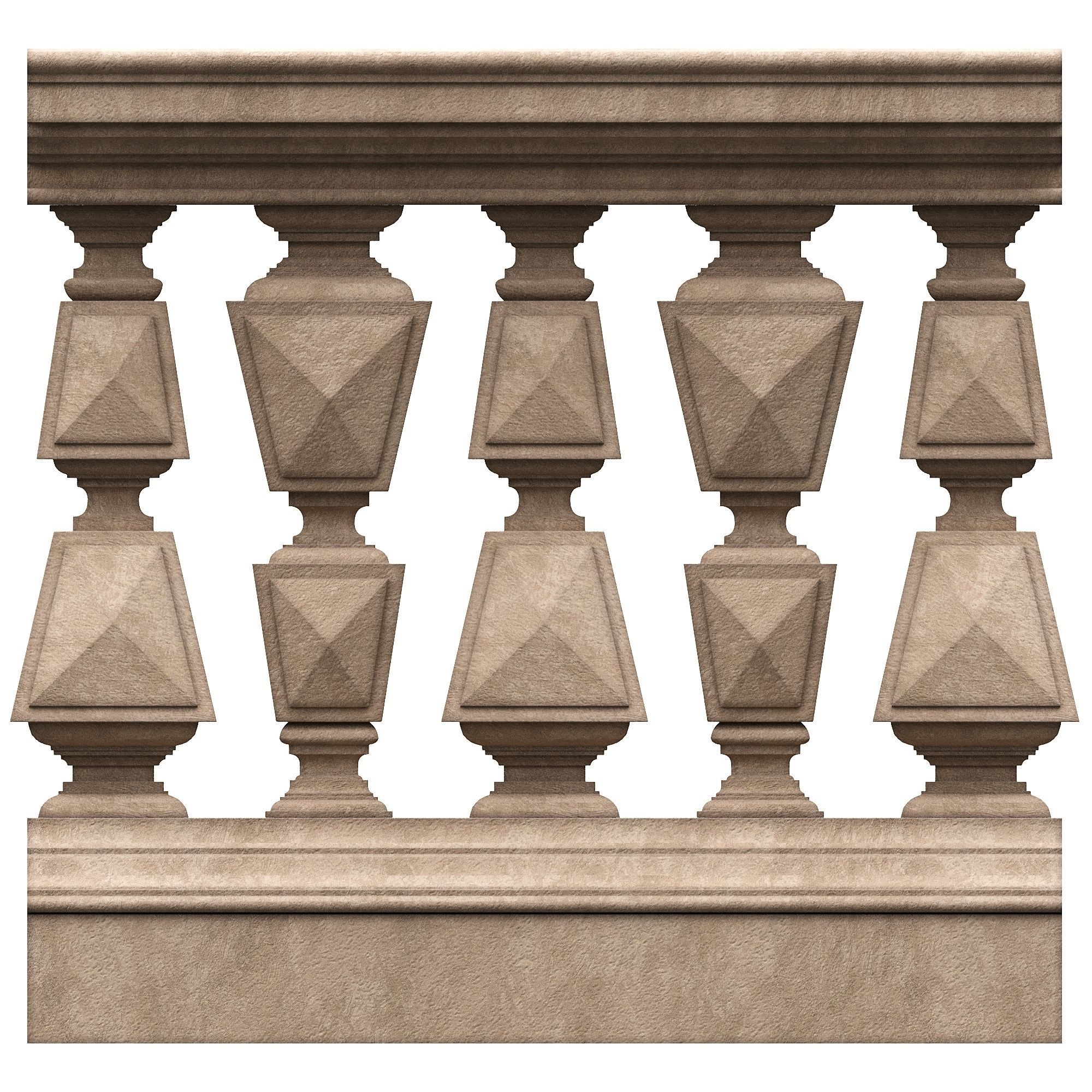 Stone balustrade 10 3D model_3