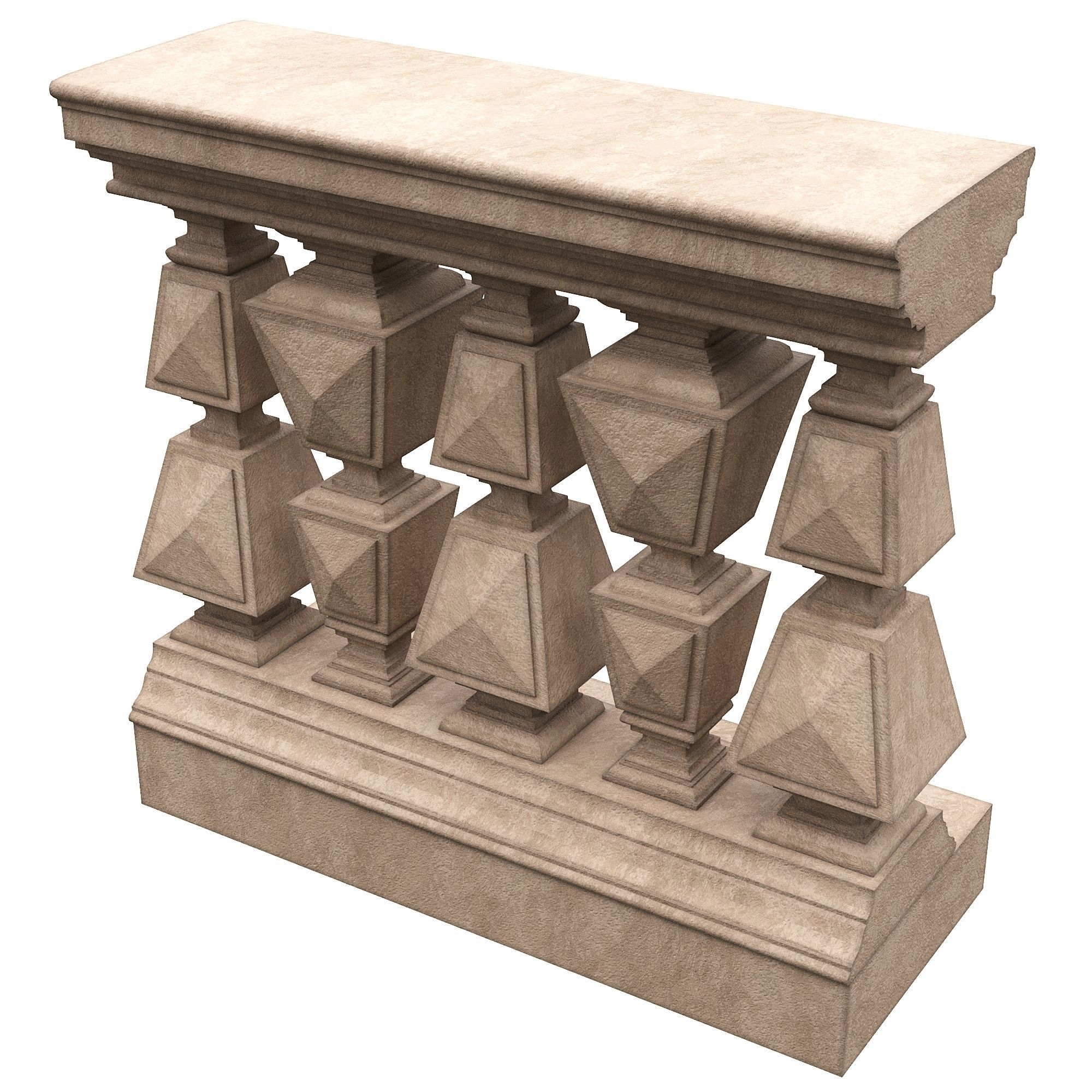 Stone balustrade 10 3D model_2