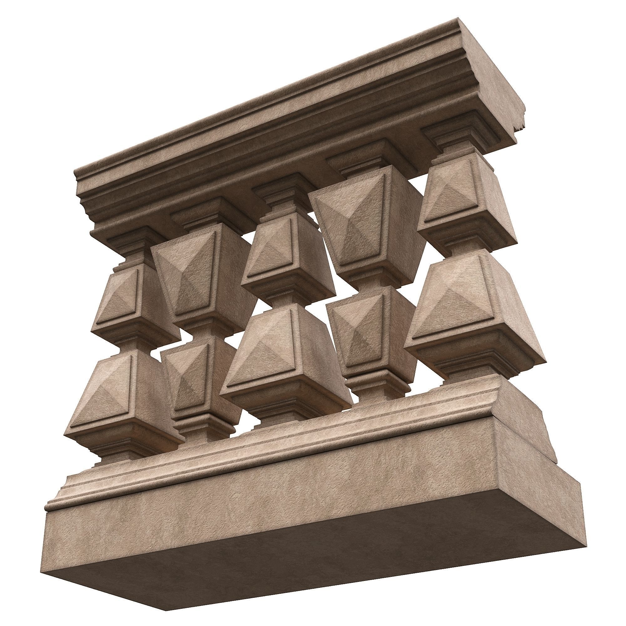 Stone balustrade 10 3D model_1
