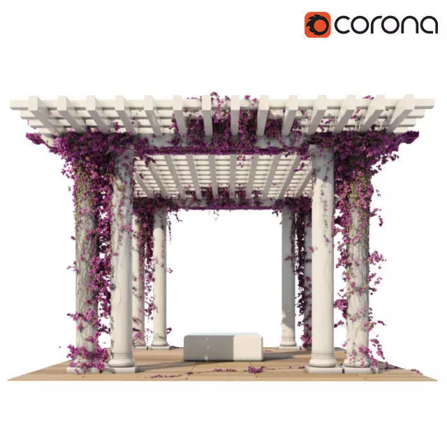 pergola ivy 3D model_0