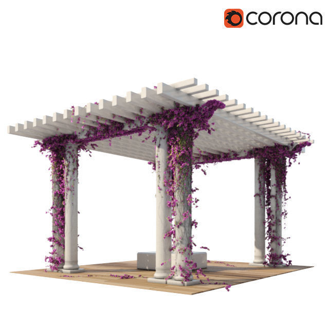 pergola ivy 3D model_2