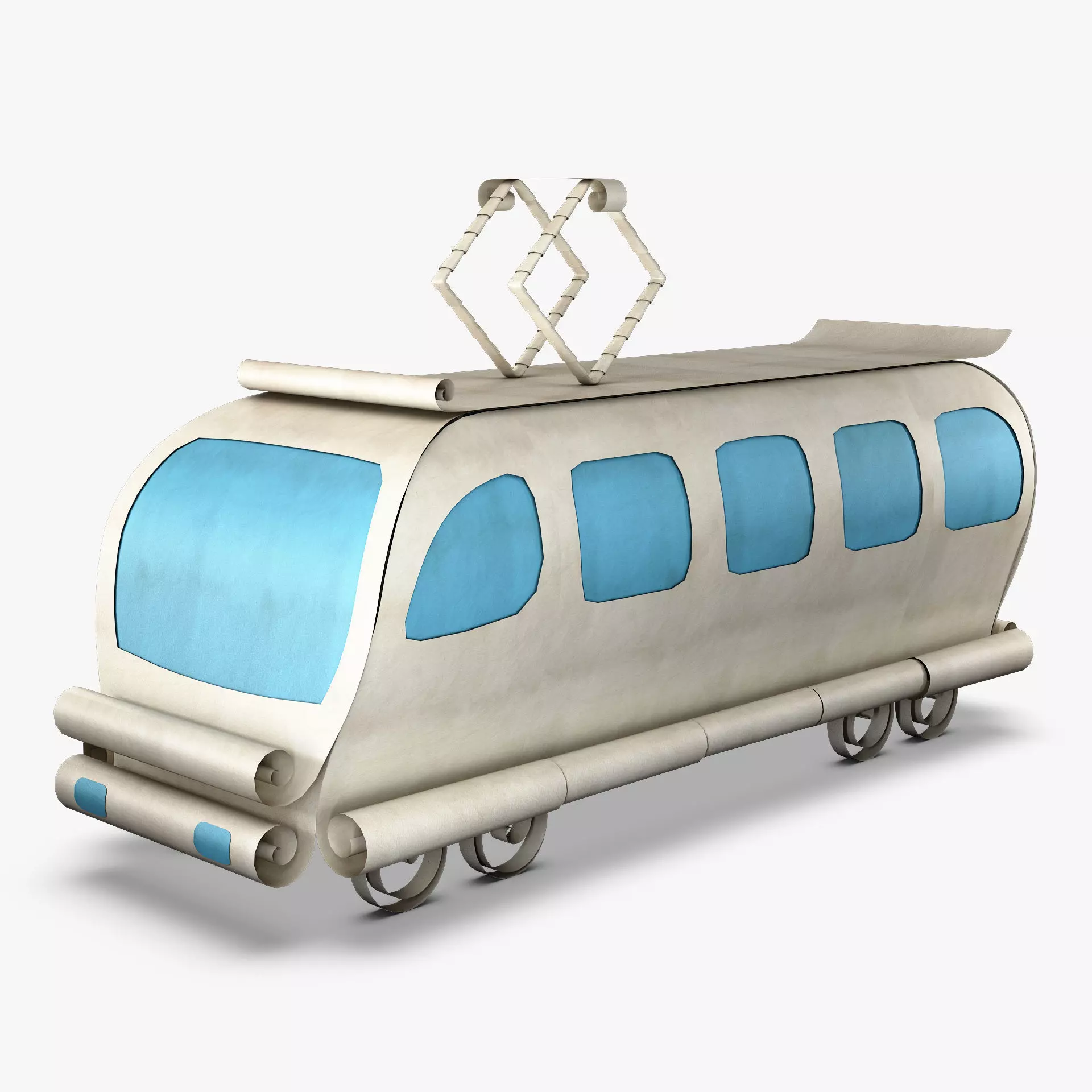 Tram Paper v 1 3D model_0