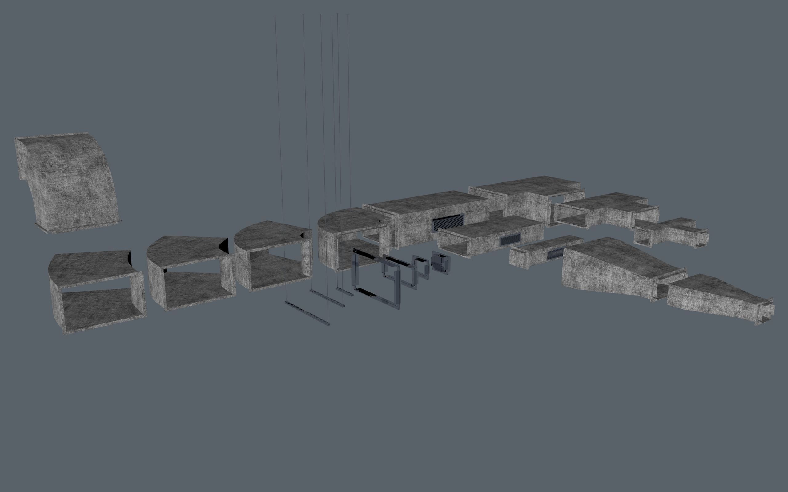 Interior air ducts modular system   3D model_5