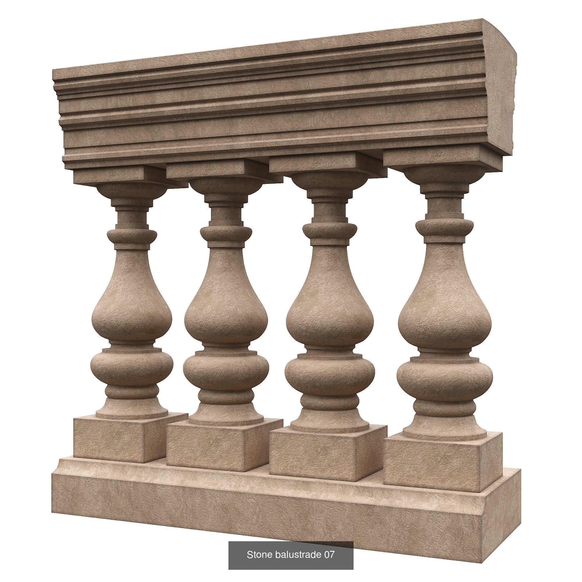 Stone balustrades 06-10 3D Model Collection_2