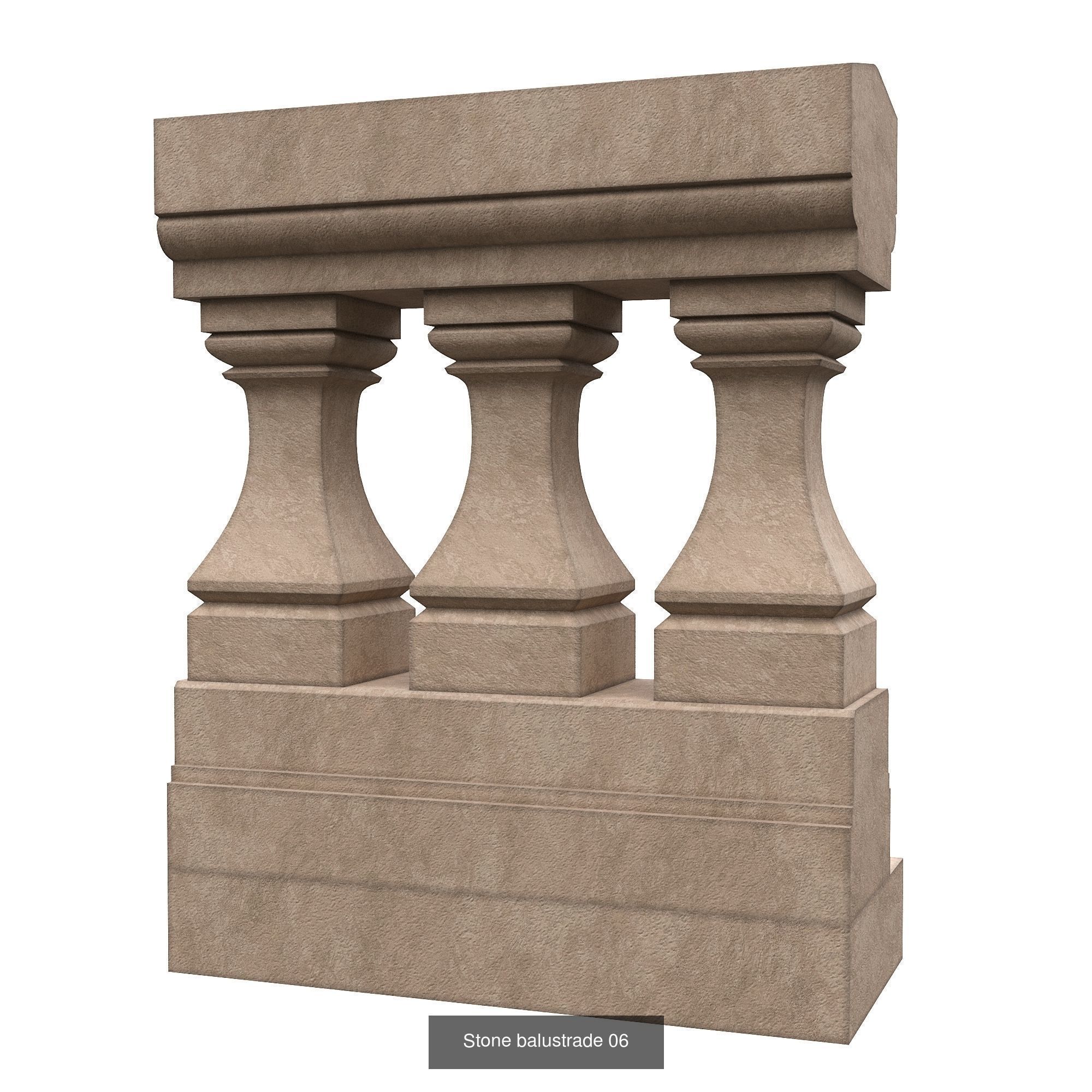 Stone balustrades 06-10 3D Model Collection_1