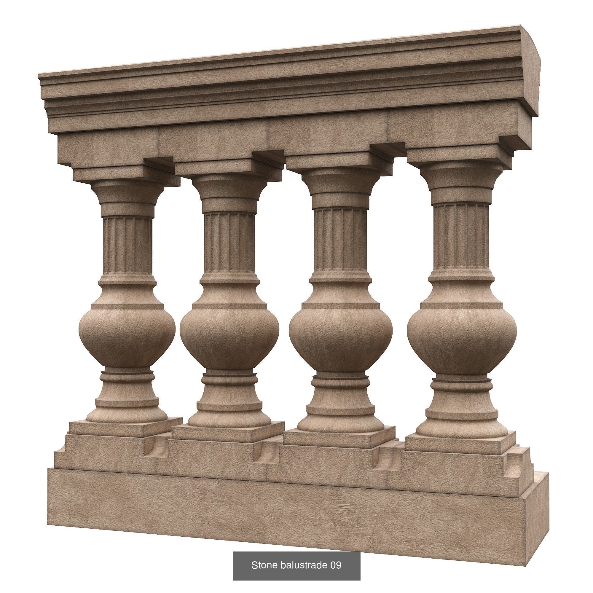 Stone balustrades 06-10 3D Model Collection_4