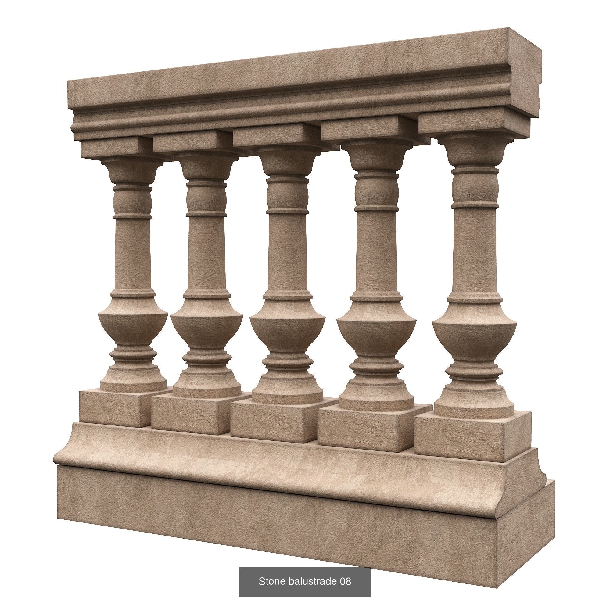 Stone balustrades 06-10 3D Model Collection_3