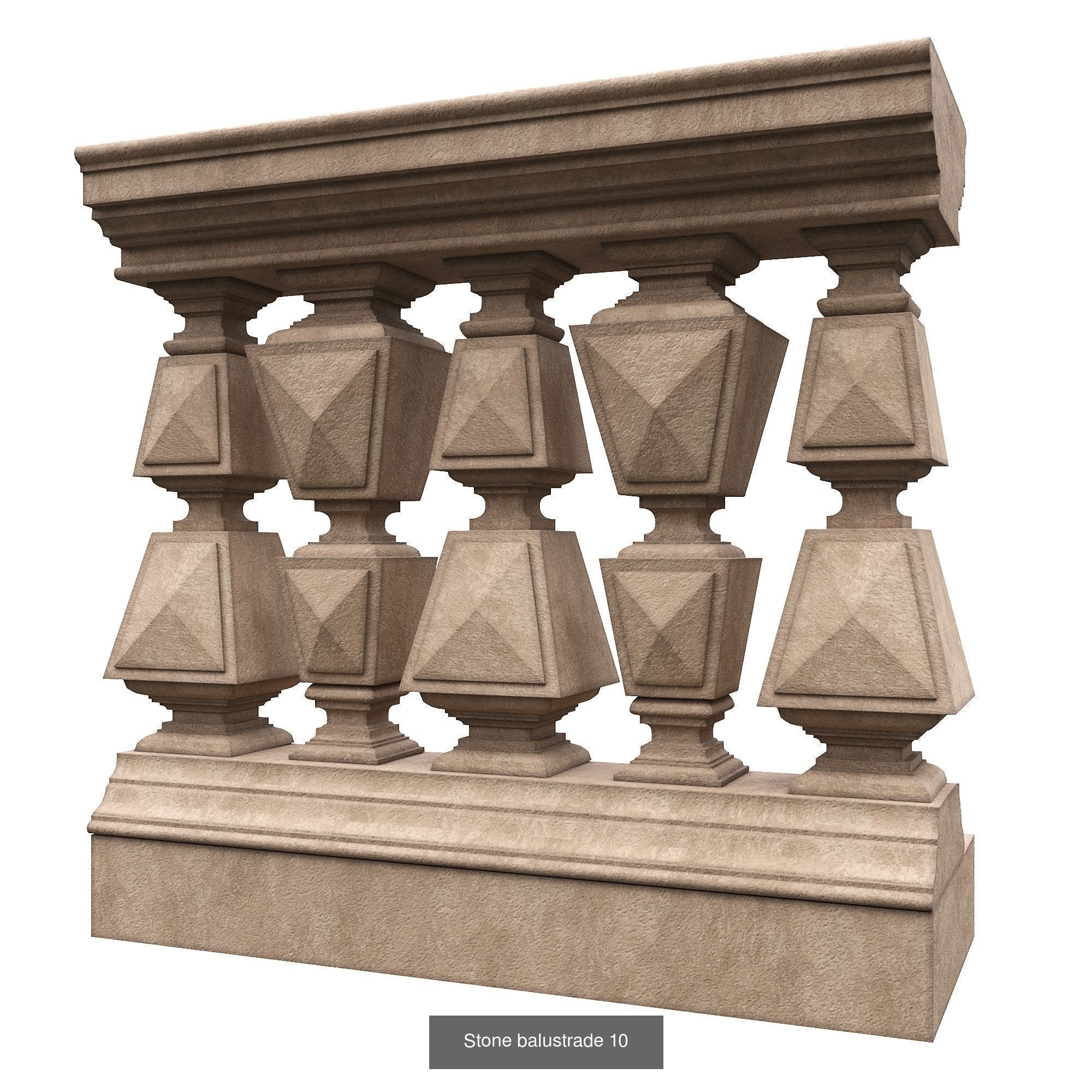 Stone balustrades 06-10 3D Model Collection_5