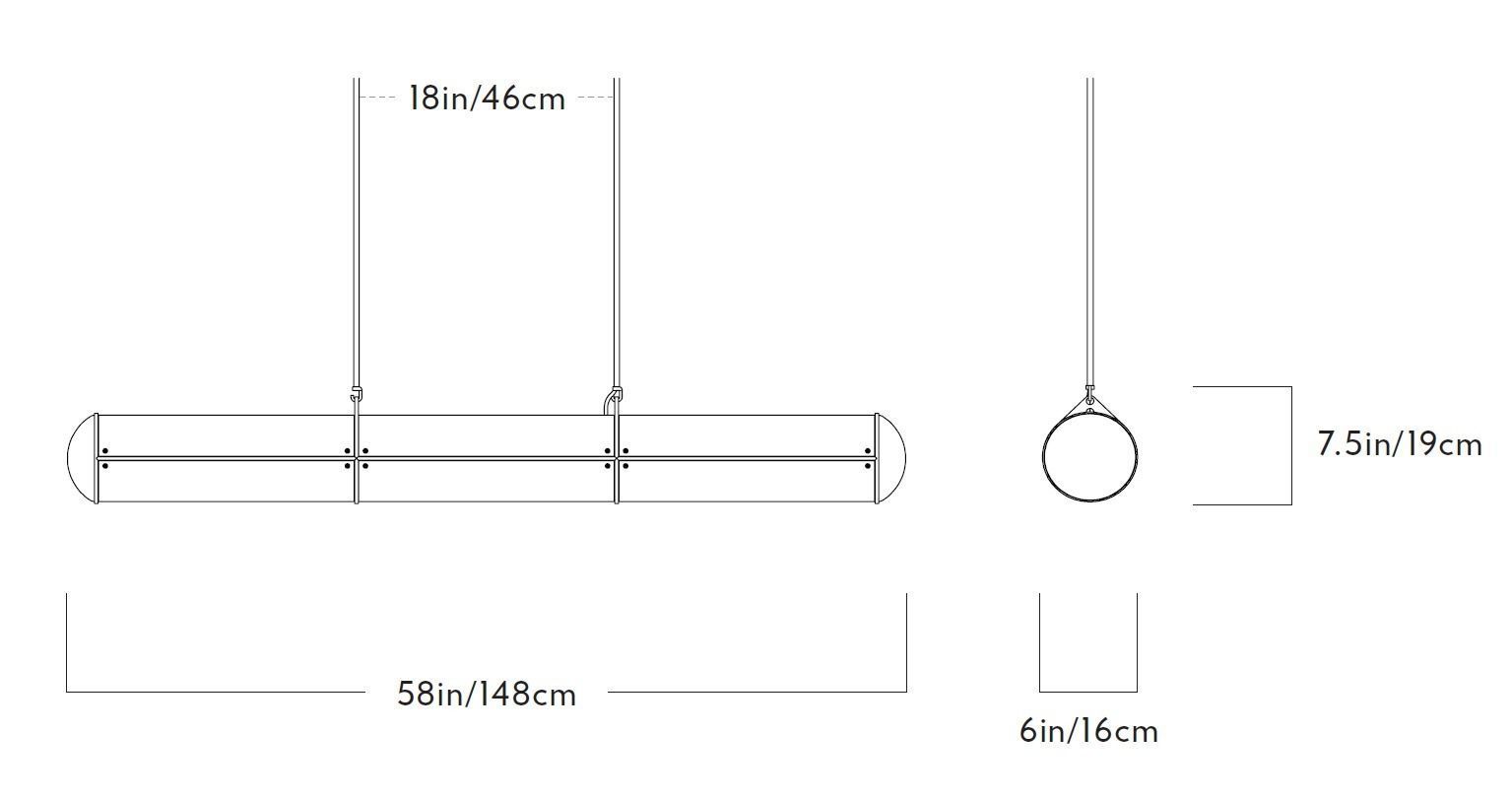 Endless Straight - 3 Units by Jason Miller Ceiling Lamp Free 3D model_5
