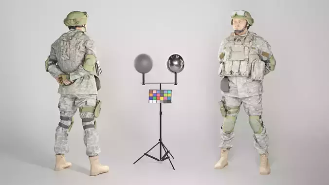 Adult military man in helmet 108 Low-poly 3D model