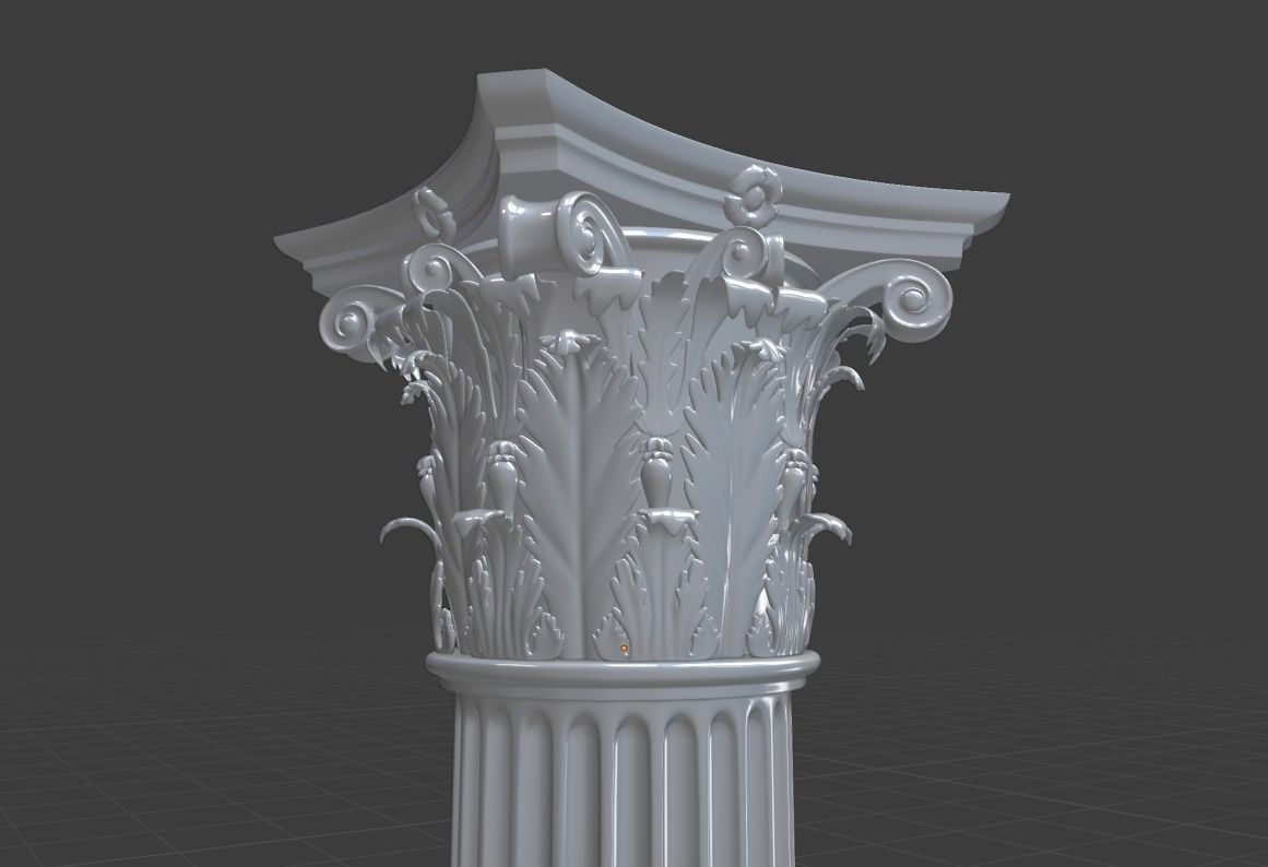 Corinthian column 3D model_4
