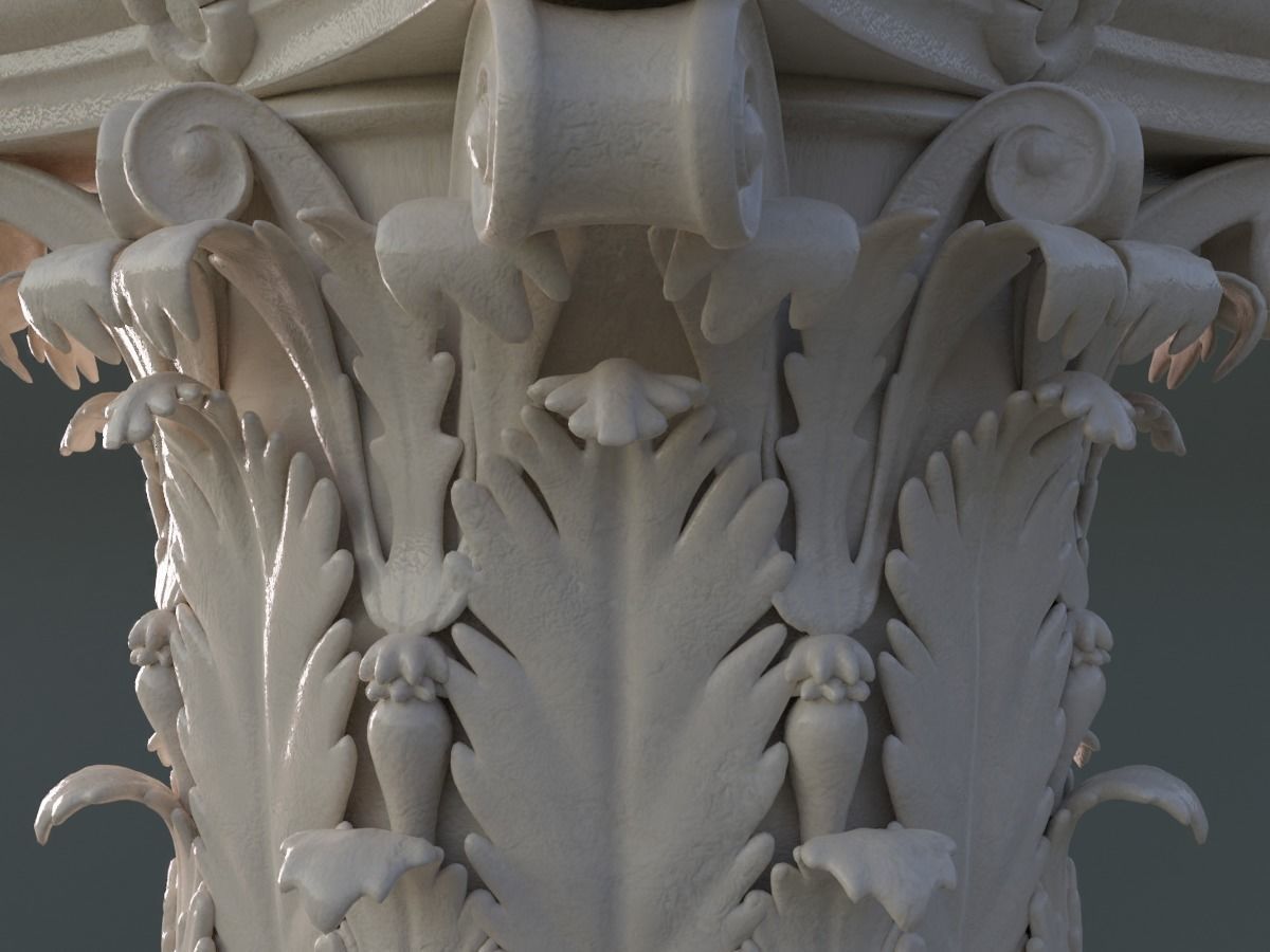 Corinthian column 3D model_2