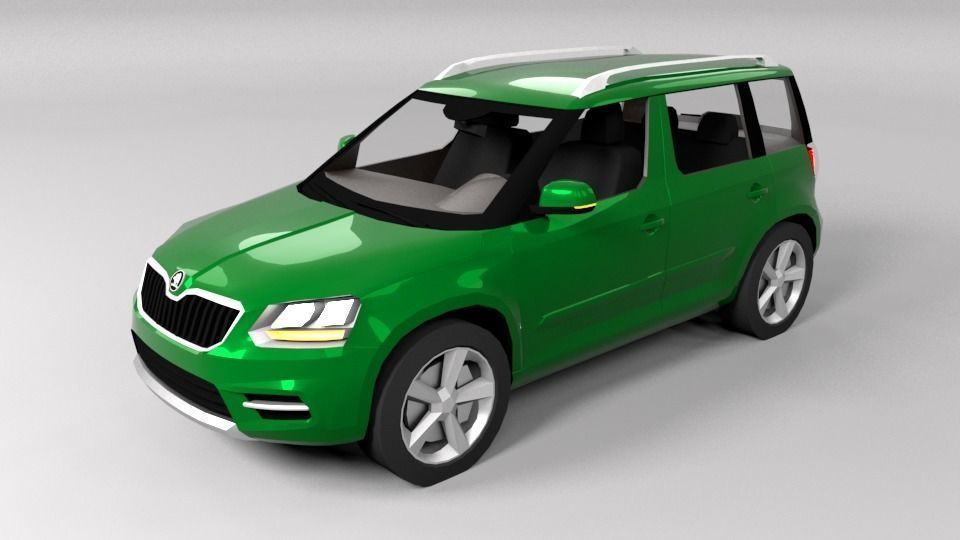SKODA YETI 2015 LOWPOLY Low-poly 3D model_4