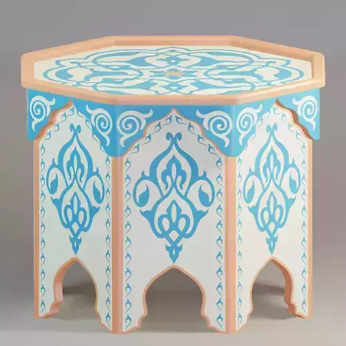 Hand painted hexagonal Moroccan table