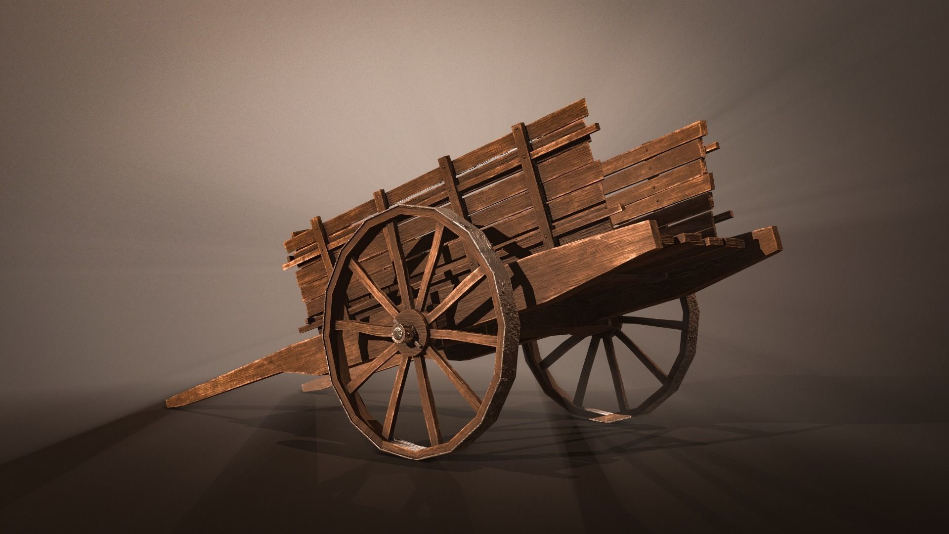 3D model Medieval Dray Low-Poly Game-ready VR / AR / low-poly | CGTrader