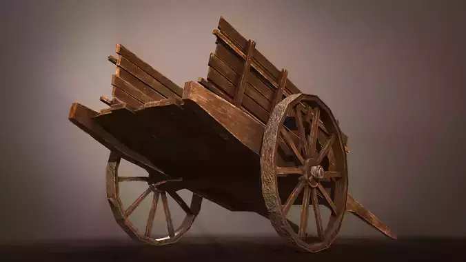 Medieval Dray Low-Poly Game-ready