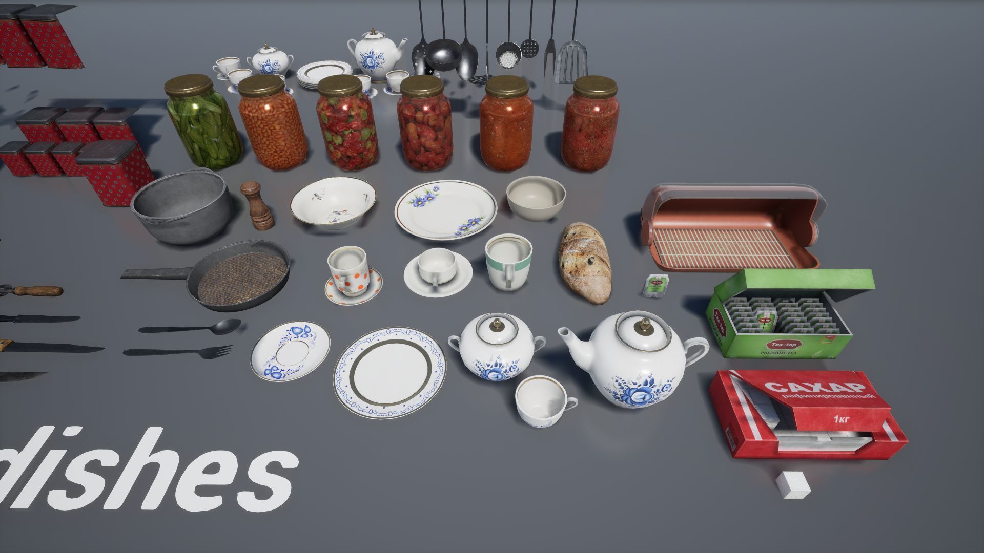 Post Soviet Dishes UE4 Low-poly 3D model_5