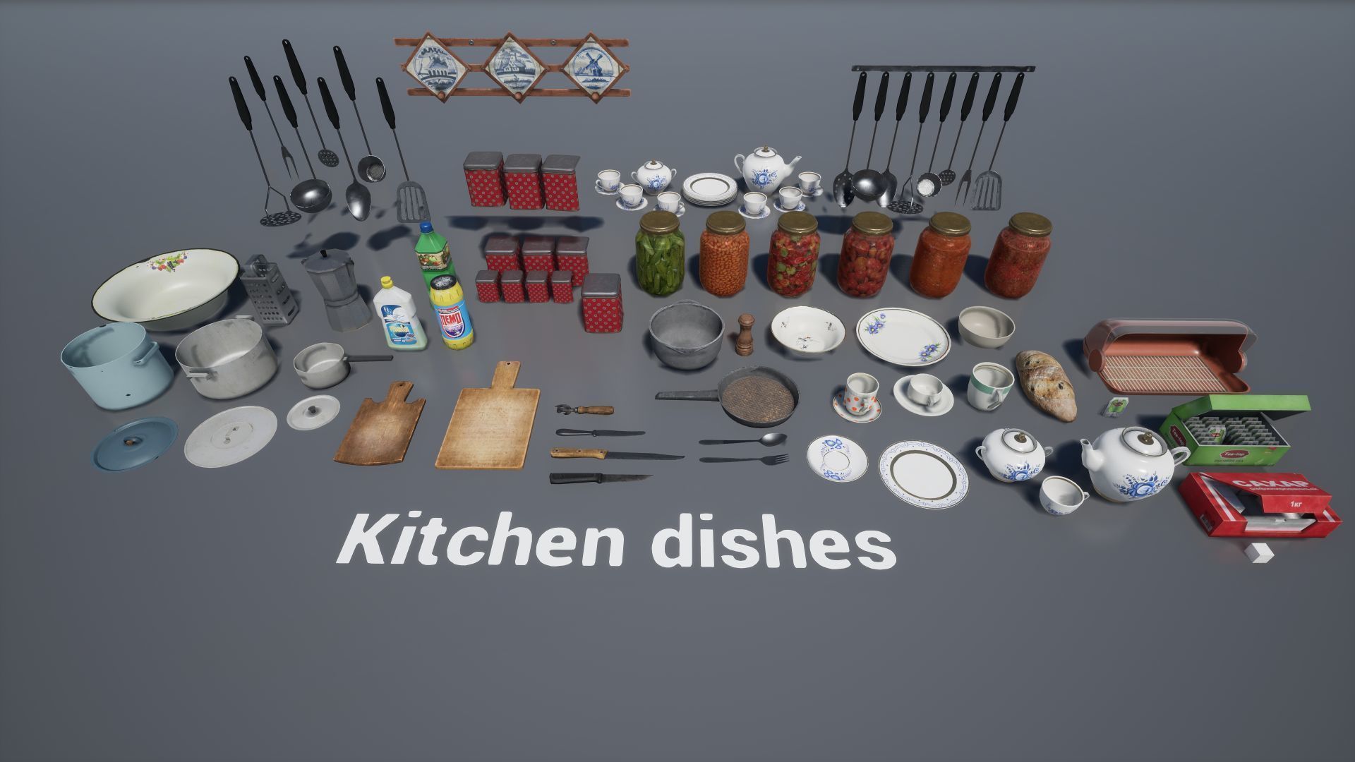 Post Soviet Dishes UE4 Low-poly 3D model_4