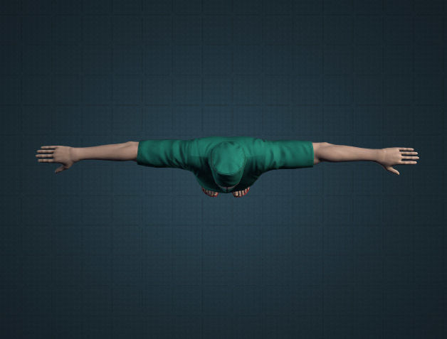 Doctor 3D model surgeon in scrubs 3D model_5