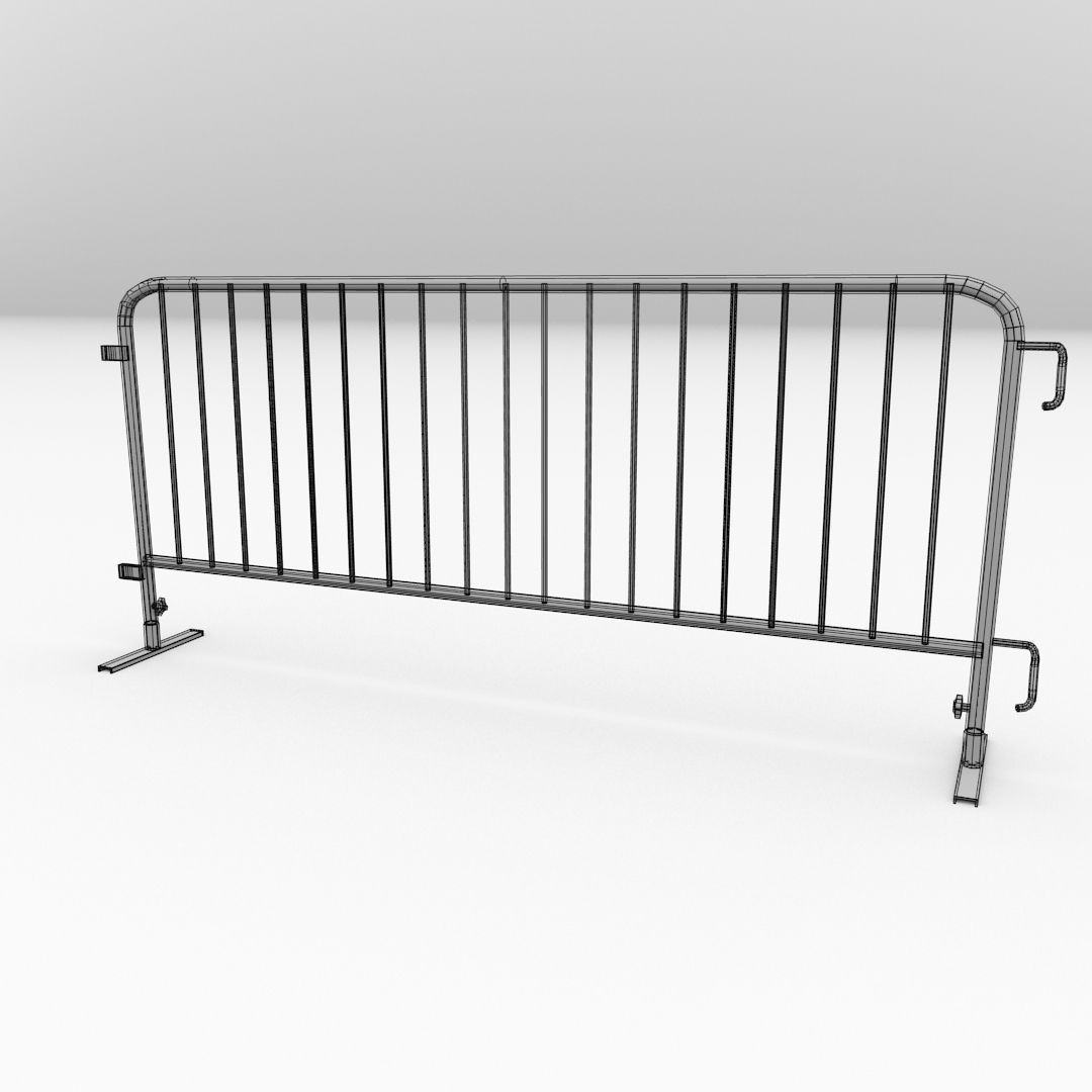 Crowd Barrier 3D model_4