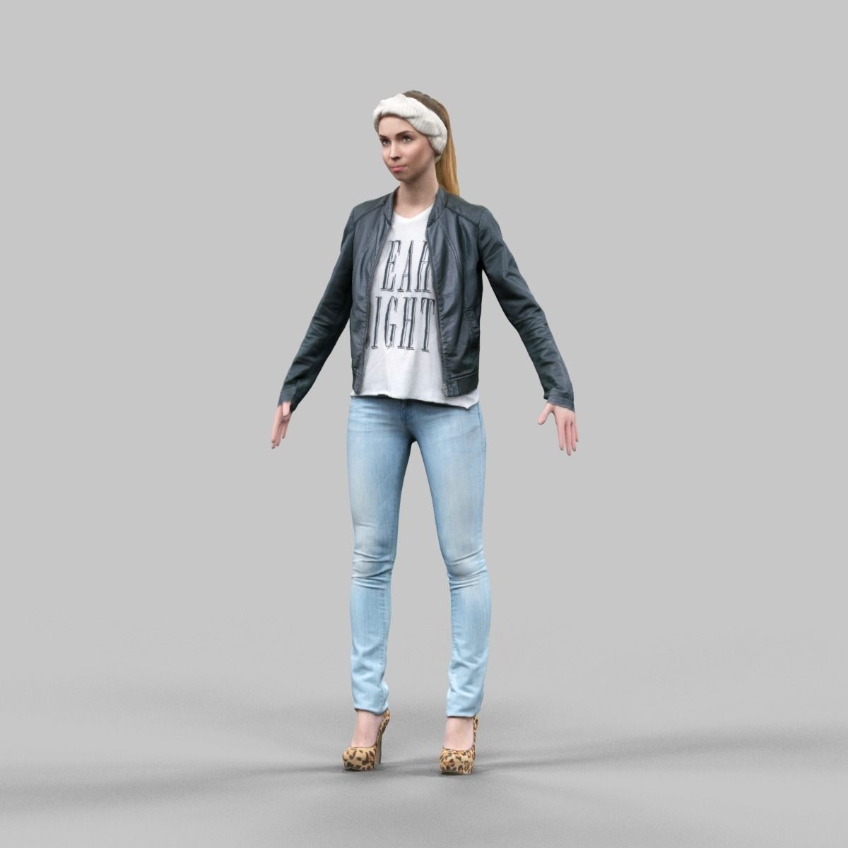 10 A-Pose Rig Ready Female Characters Low-poly 3D model_2