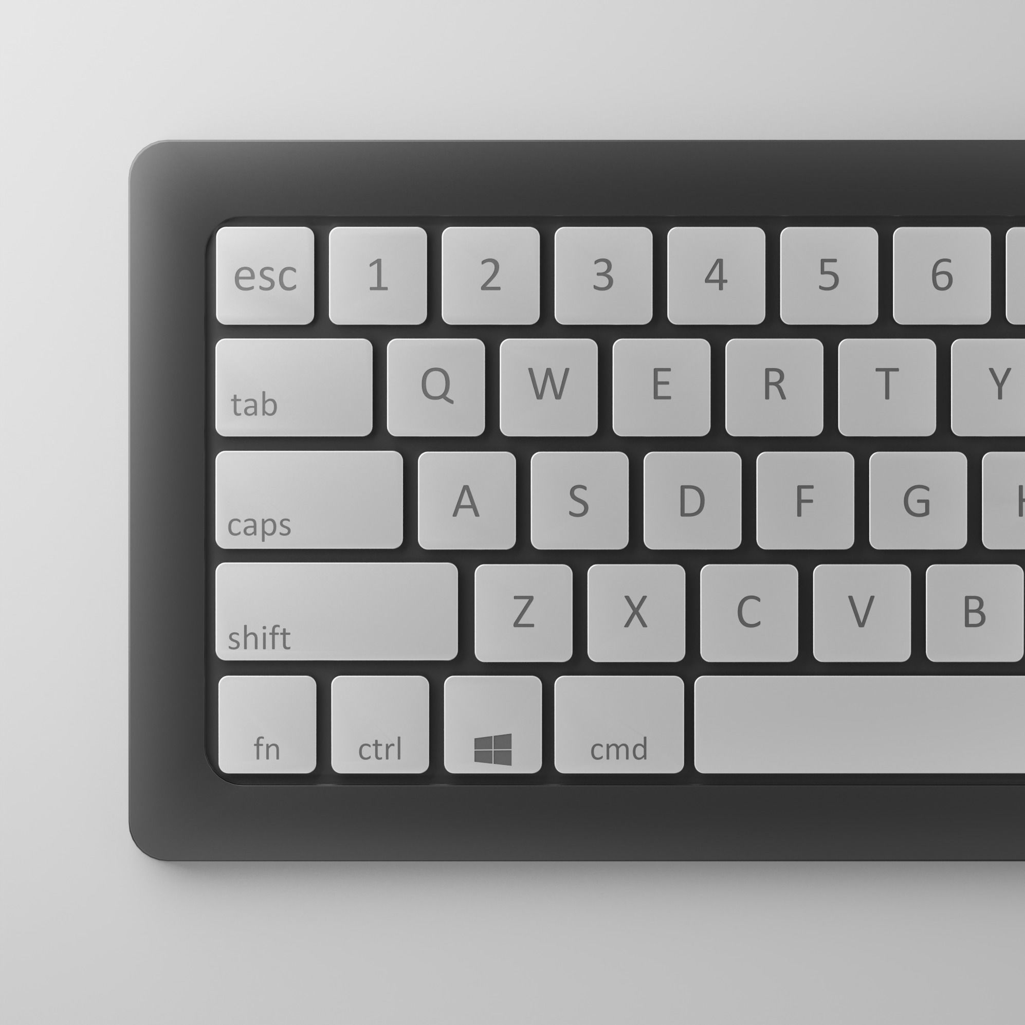 Low-poly Cool modern keyboard made Low-poly 3D model_2
