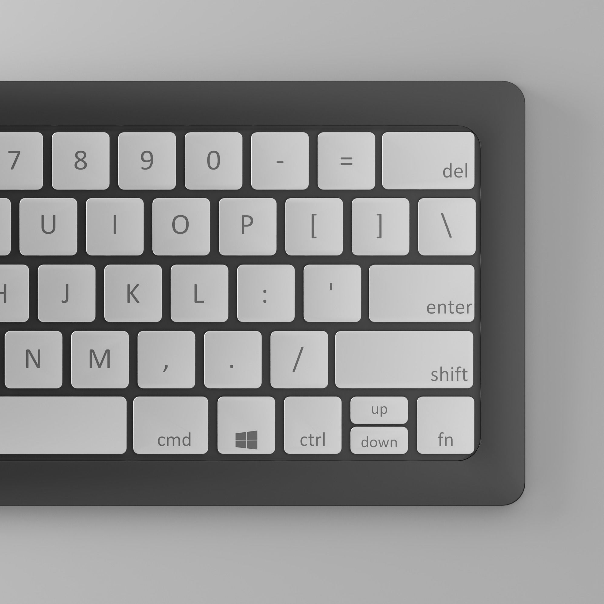 Low-poly Cool modern keyboard made Low-poly 3D model_3