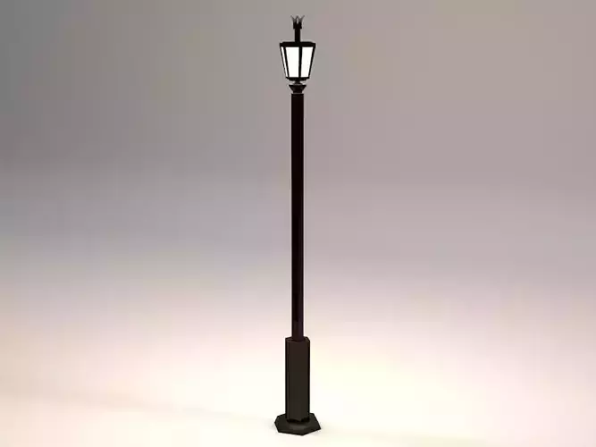 Elegant Antic Street Light Low Poly