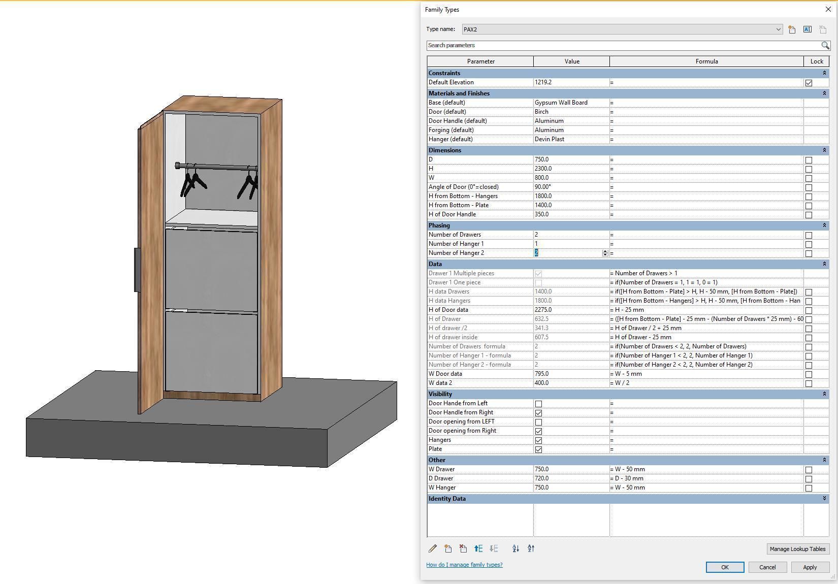 Cupboard 2 - Full parametric Revit Family Low-poly 3D model_22