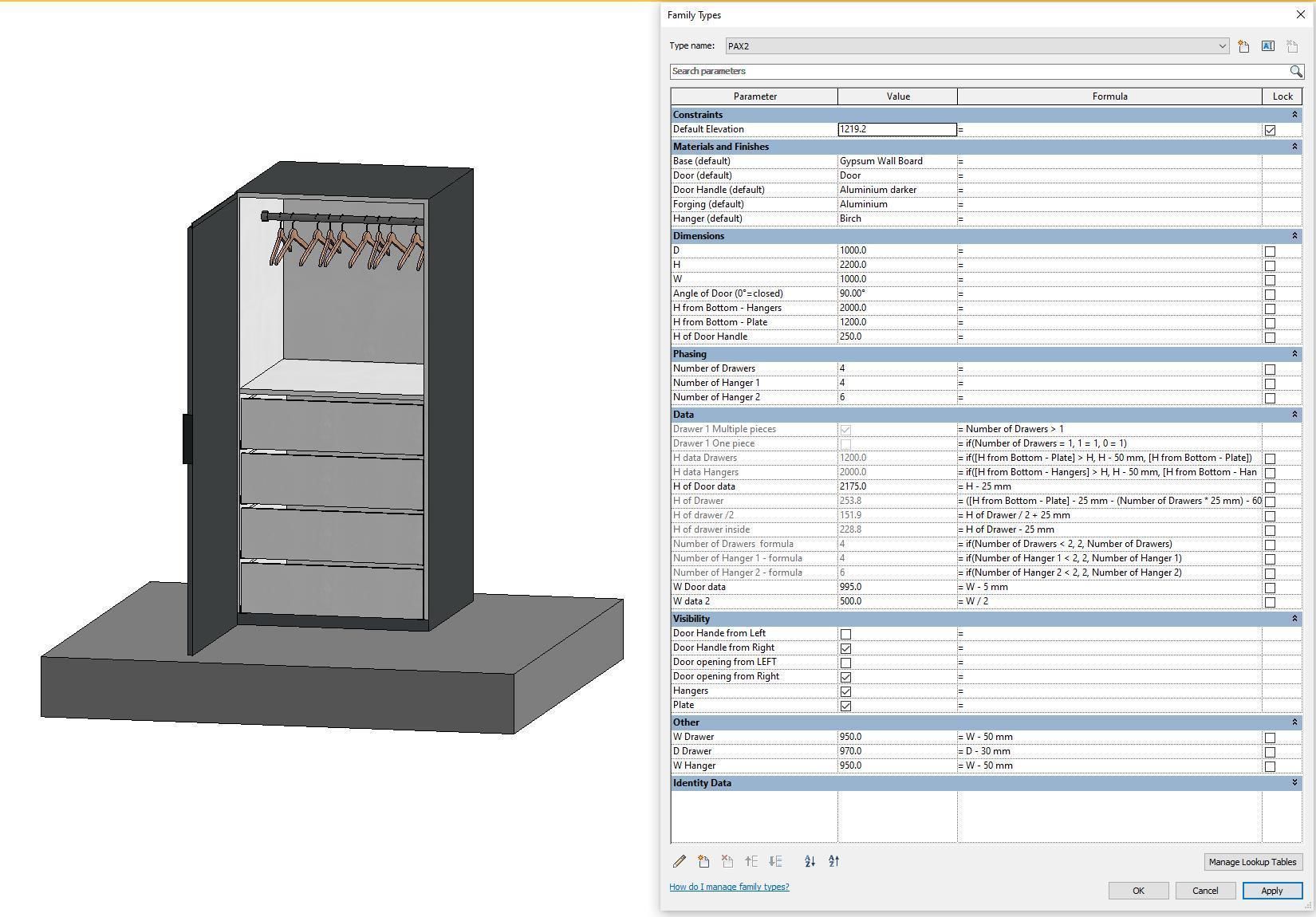 Cupboard 2 - Full parametric Revit Family Low-poly 3D model_6