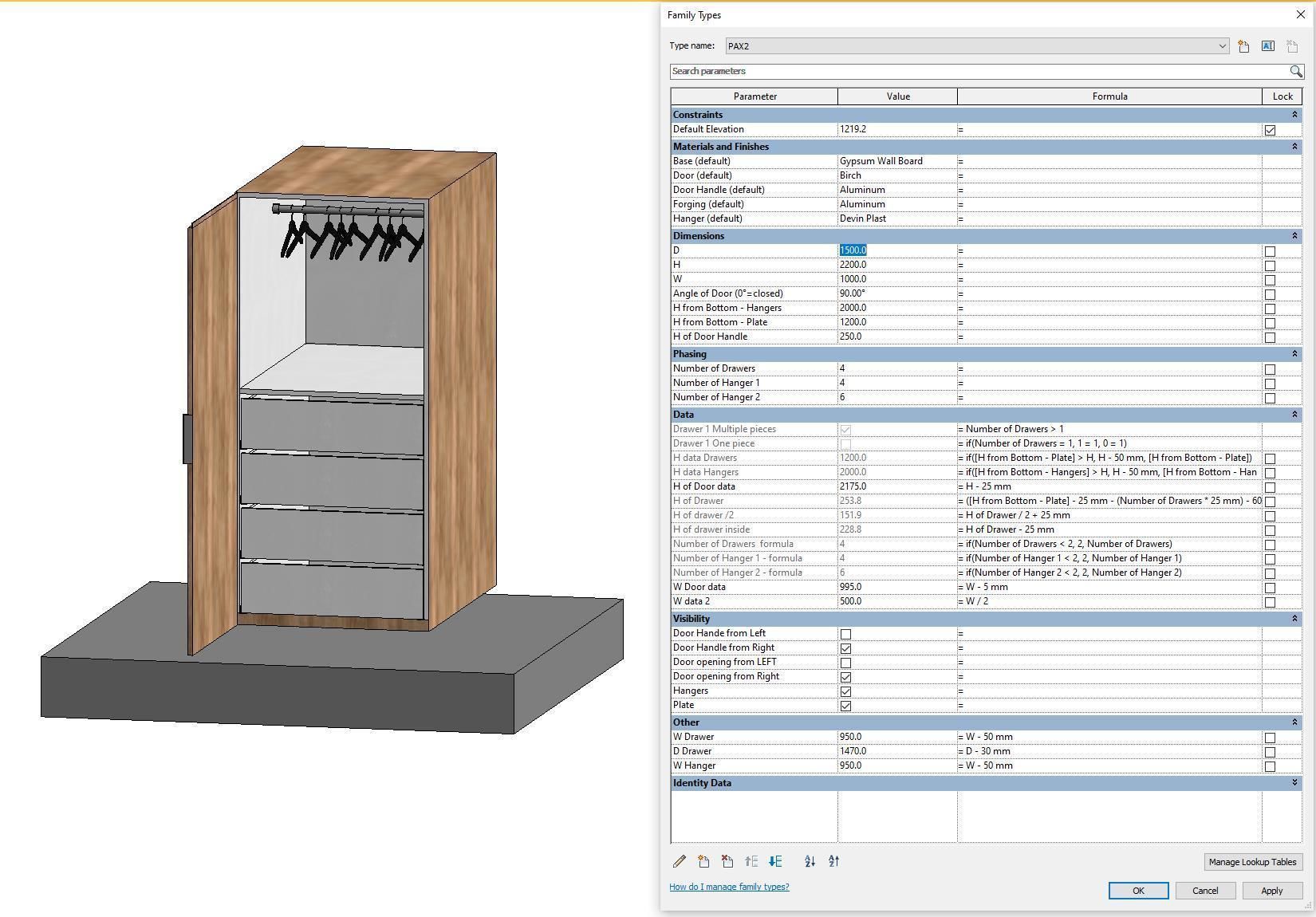 Cupboard 2 - Full parametric Revit Family Low-poly 3D model_11