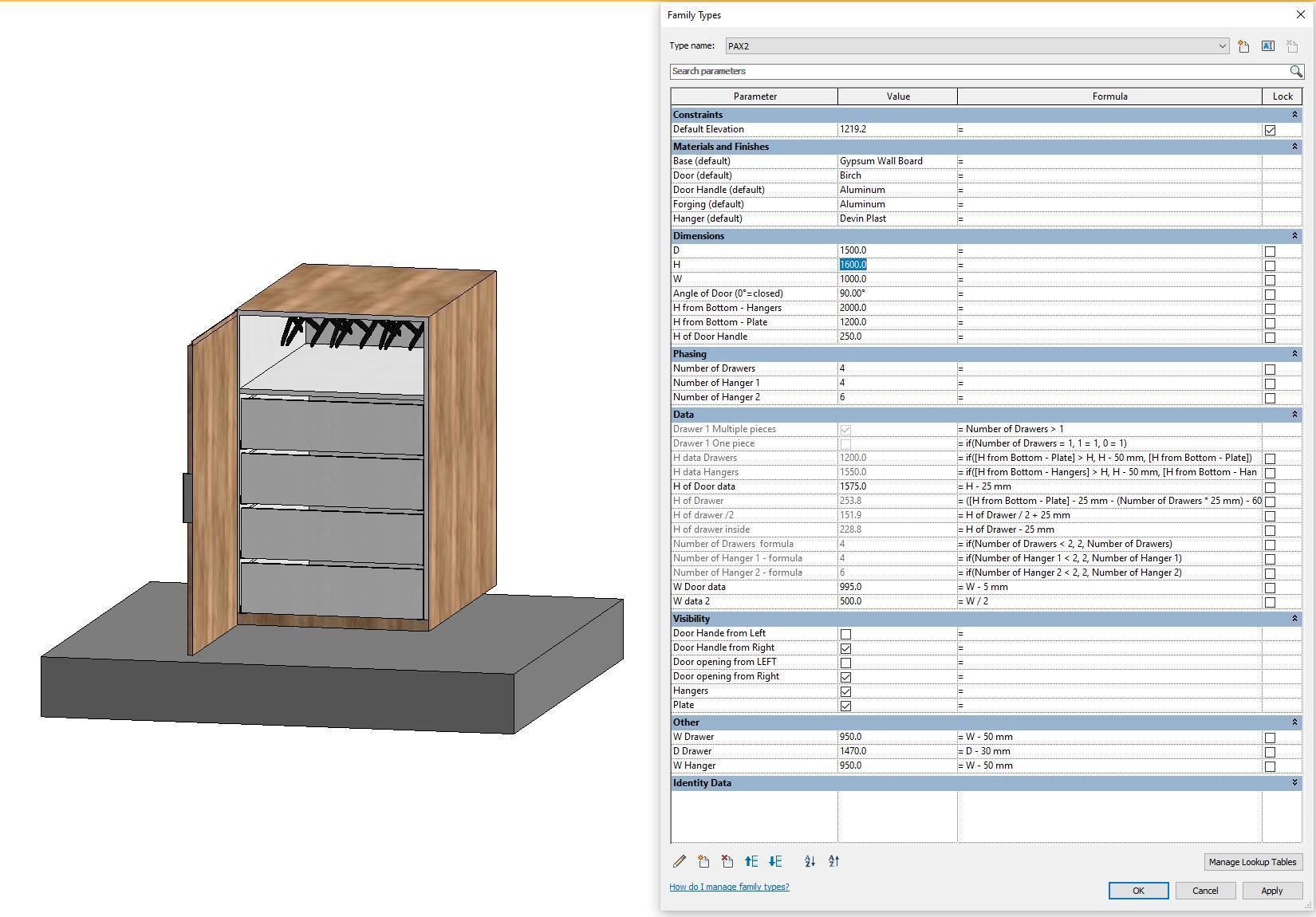 Cupboard 2 - Full parametric Revit Family Low-poly 3D model_12