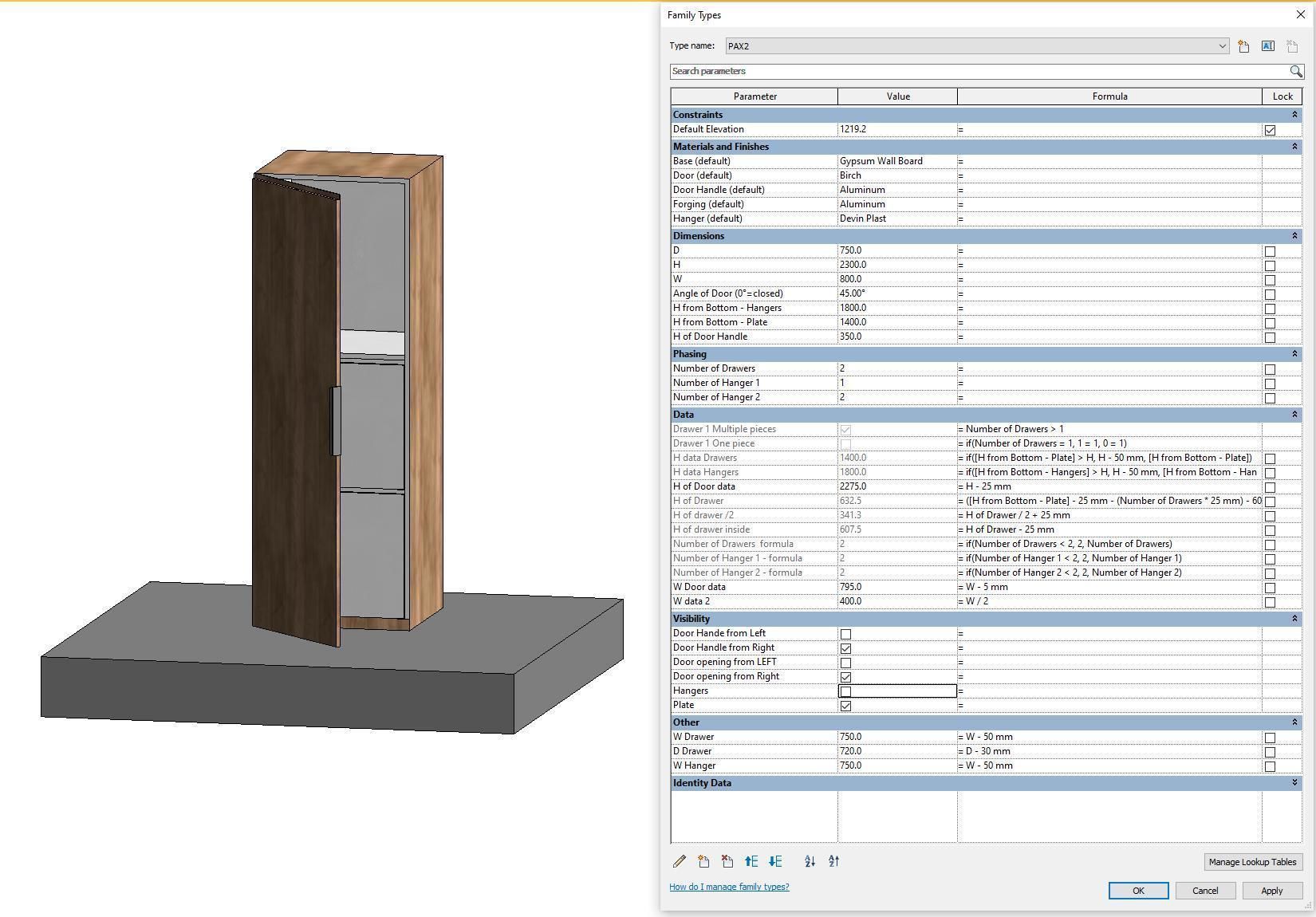 Cupboard 2 - Full parametric Revit Family Low-poly 3D model_26