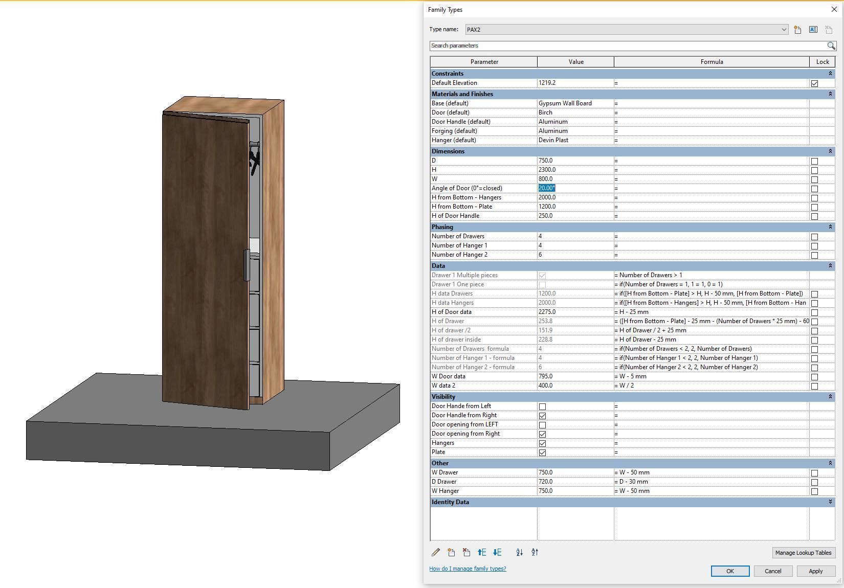 Cupboard 2 - Full parametric Revit Family Low-poly 3D model_15