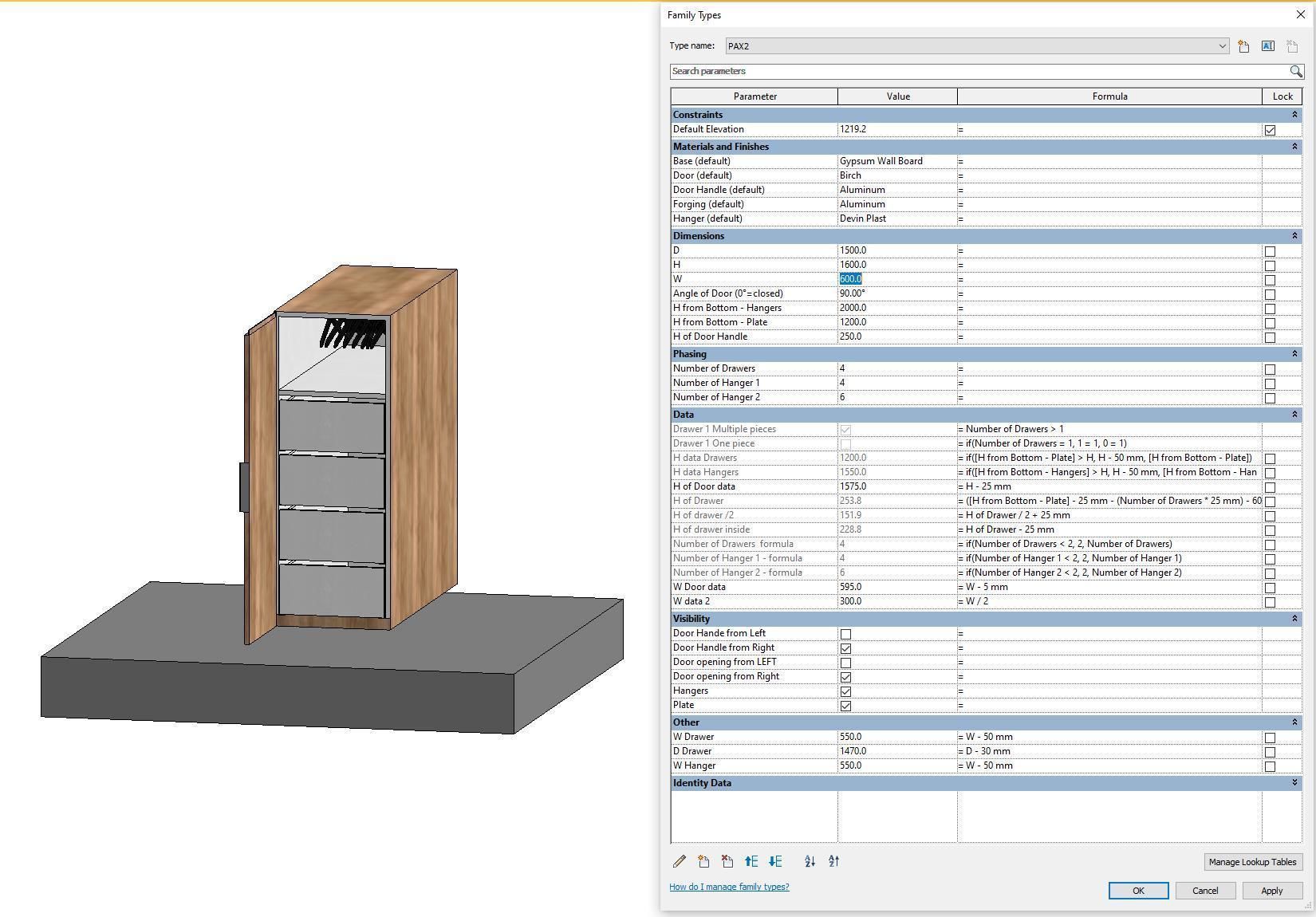 Cupboard 2 - Full parametric Revit Family Low-poly 3D model_13