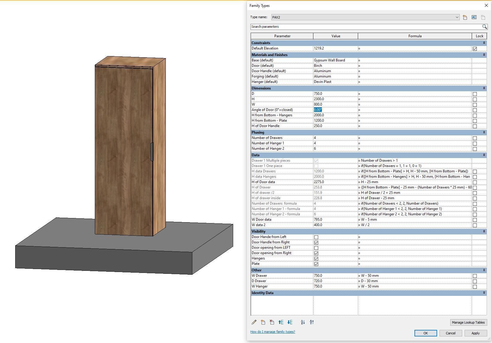 Cupboard 2 - Full parametric Revit Family Low-poly 3D model_14