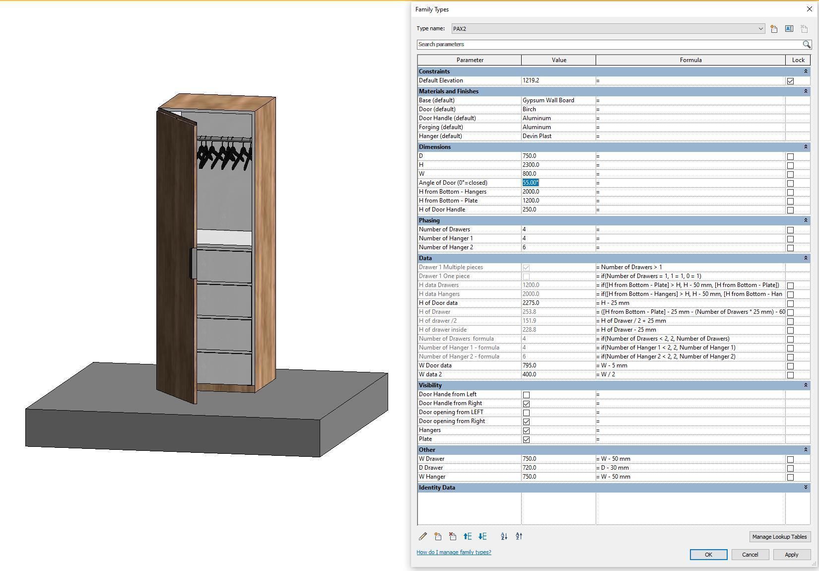 Cupboard 2 - Full parametric Revit Family Low-poly 3D model_16