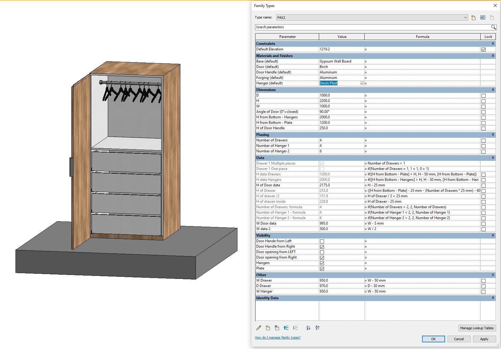 Cupboard 2 - Full parametric Revit Family Low-poly 3D model_10
