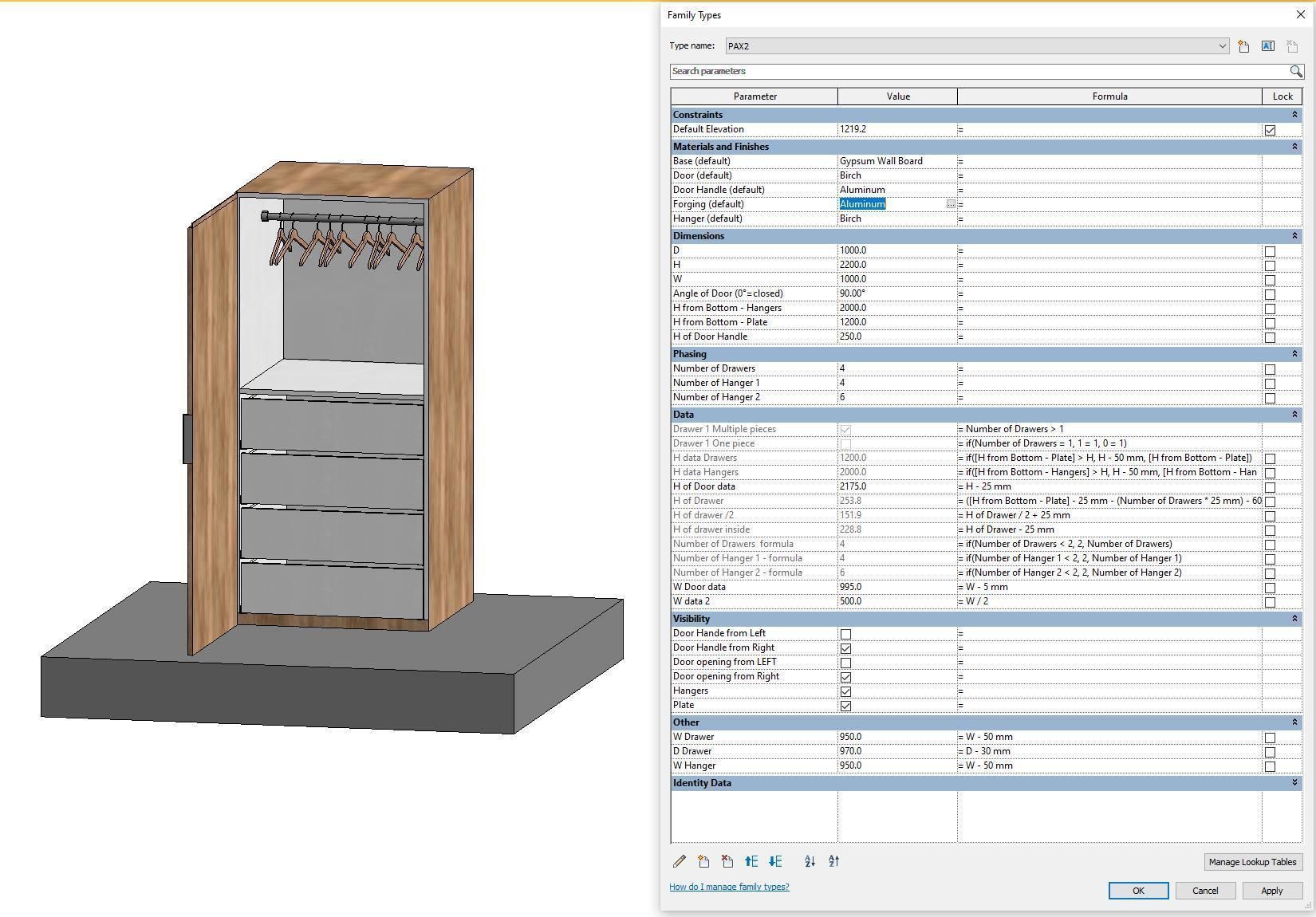 Cupboard 2 - Full parametric Revit Family Low-poly 3D model_9