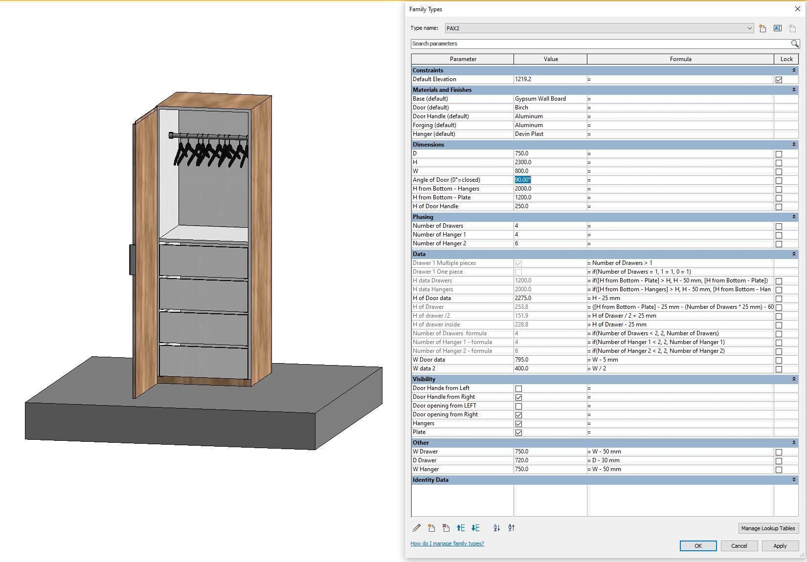 Cupboard 2 - Full parametric Revit Family Low-poly 3D model_17