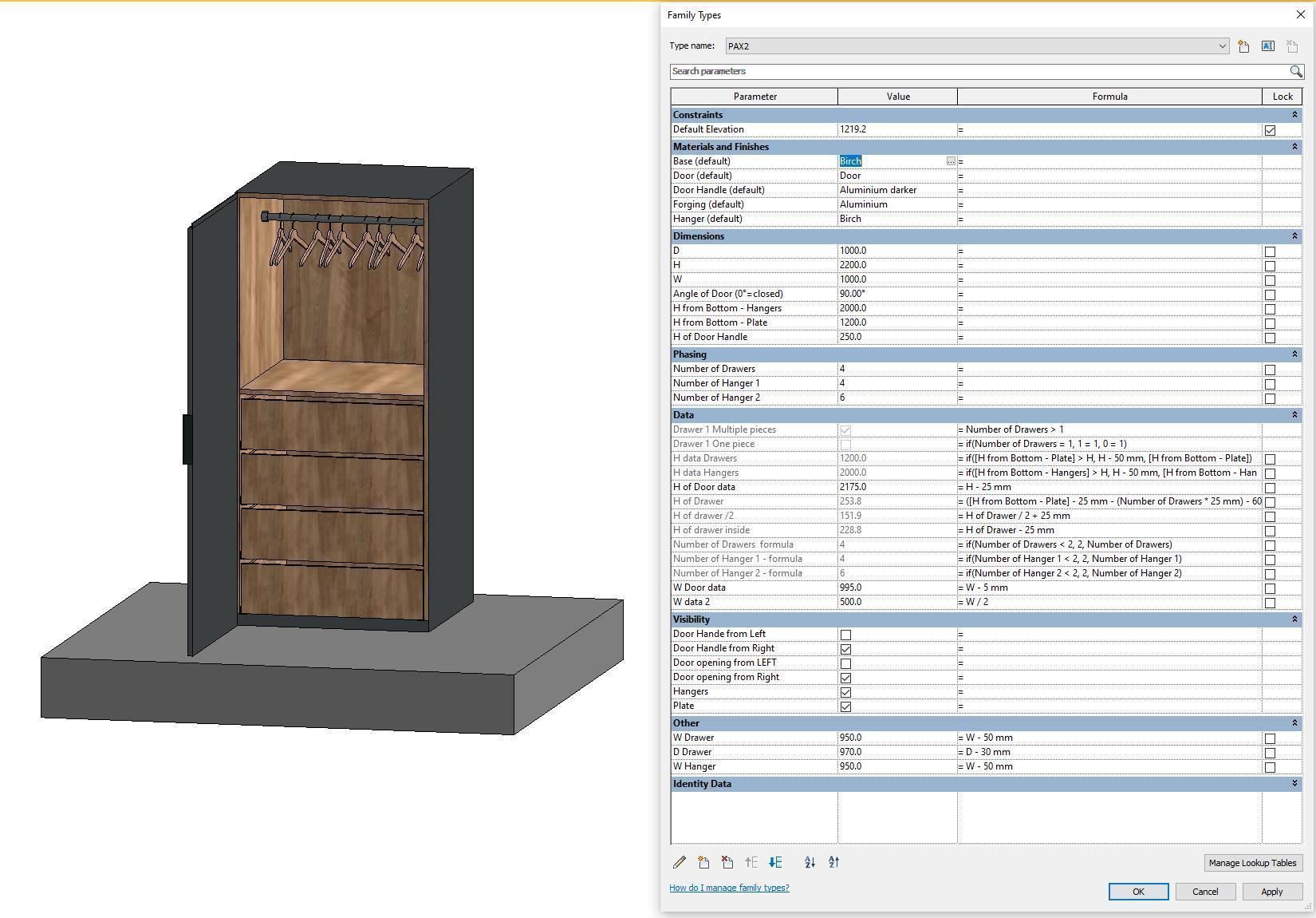 Cupboard 2 - Full parametric Revit Family Low-poly 3D model_5
