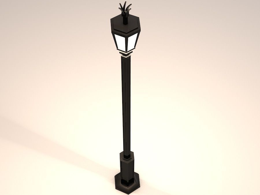 Elegant Antic Street Light and Outdoor Wall Light Low Poly Low-poly 3D model_8