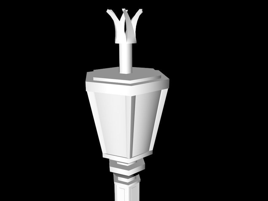 Elegant Antic Street Light and Outdoor Wall Light Low Poly Low-poly 3D model_11