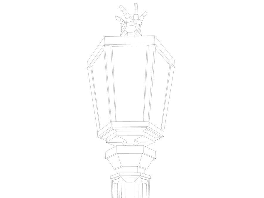 Elegant Antic Street Light and Outdoor Wall Light Low Poly Low-poly 3D model_20