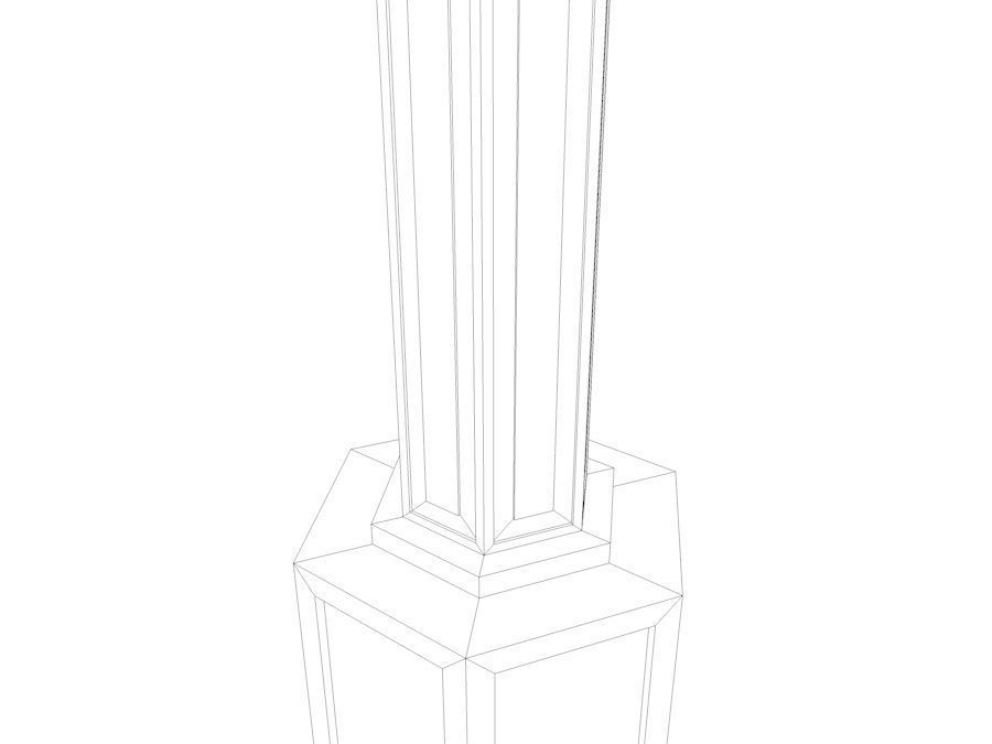 Elegant Antic Street Light and Outdoor Wall Light Low Poly Low-poly 3D model_21