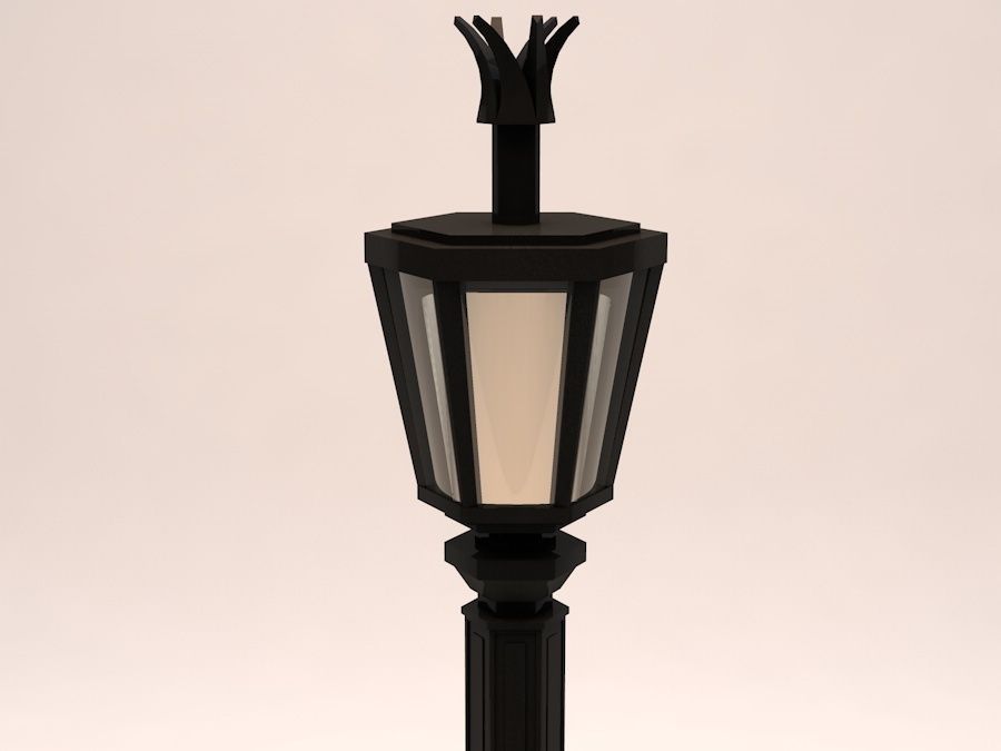 Elegant Antic Street Light and Outdoor Wall Light Low Poly Low-poly 3D model_10