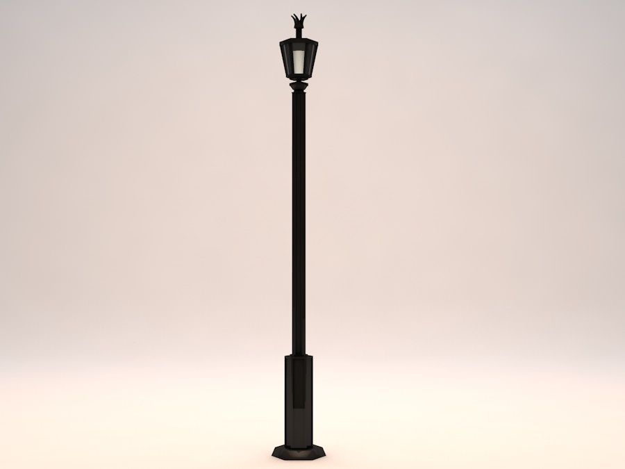 Elegant Antic Street Light and Outdoor Wall Light Low Poly Low-poly 3D model_9