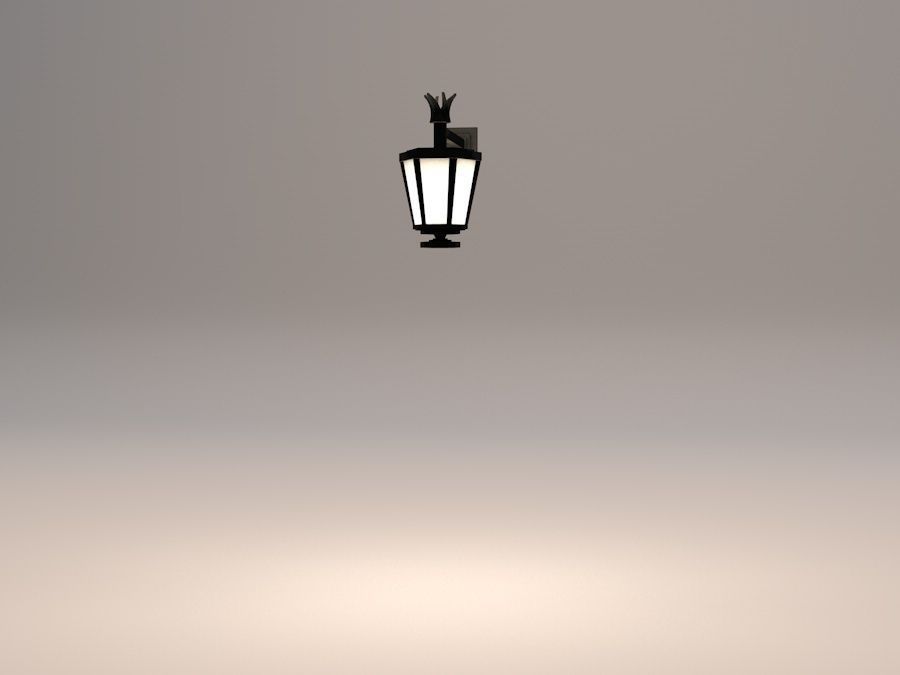 Elegant Antic Street Light and Outdoor Wall Light Low Poly Low-poly 3D model_3