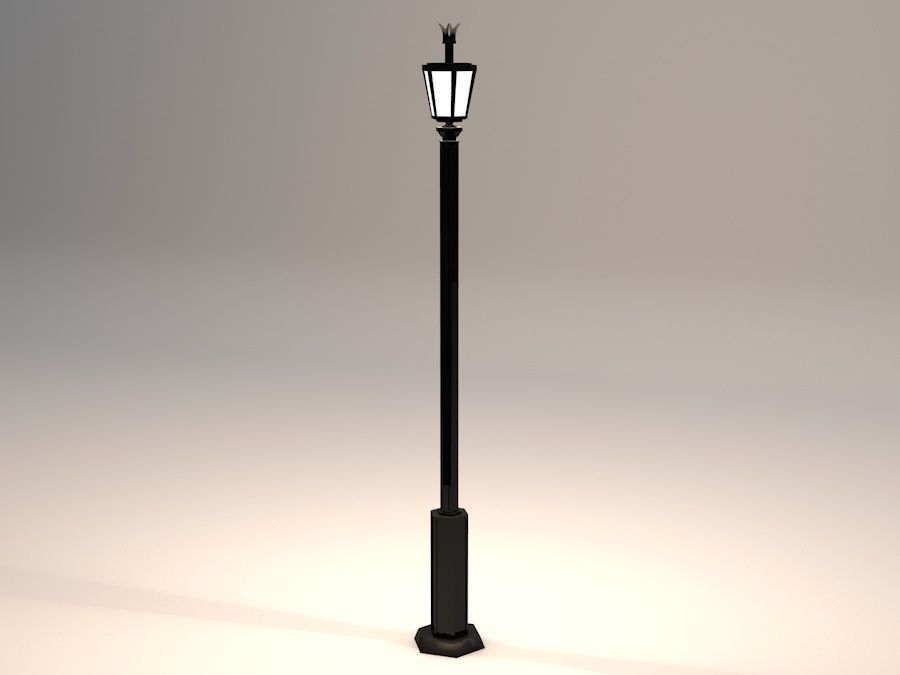 Elegant Antic Street Light and Outdoor Wall Light Low Poly Low-poly 3D model_7